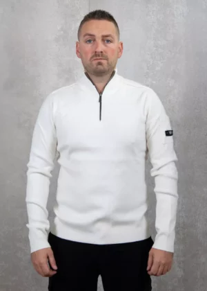Quotrell palace knitted halfzip ecru