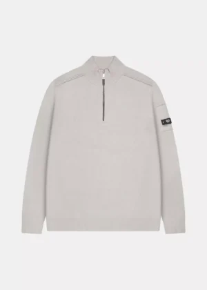 Quotrell palace knitted halfzip grey melee