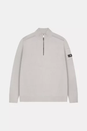 Quotrell palace knitted halfzip grey melee