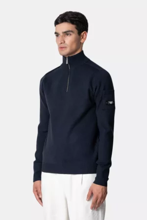 Quotrell palace knitted halfzip navy