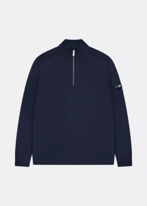 Quotrell palace knitted halfzip navy
