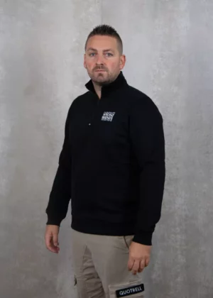 Wrong Friends vichy half zip sweater black