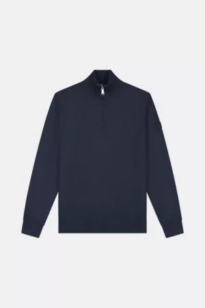 Malelions knitted quarter zip 303 navy