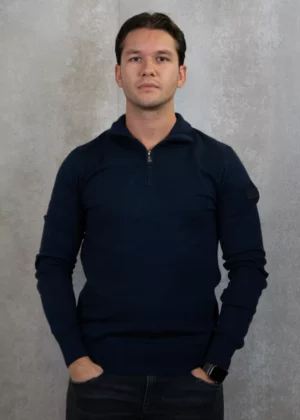 Malelions knitted quarter zip 303 navy