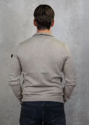 Malelions knitted quarter zip 336 taupe