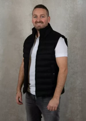 Malelions melange padded vest black