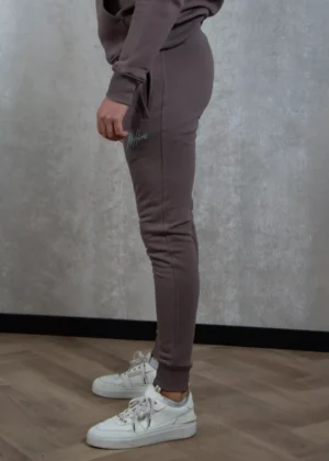 Malelions striped signature sweatpants stone brown