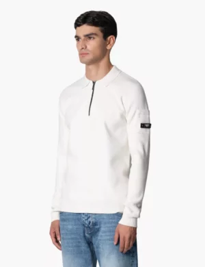 Quotrell chief knitted polo ecru