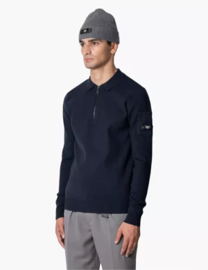 Quotrell chief knitted polo navy