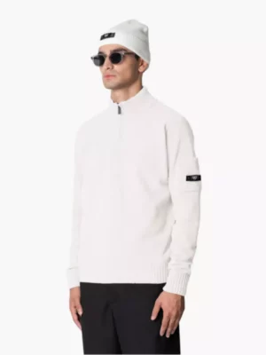 Quotrell combat knitted halfzip ecru