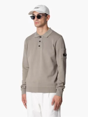 Quotrell couteux knitted button up faded brown
