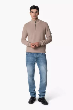 Quotrell d'azur knitted halfzip faded brown