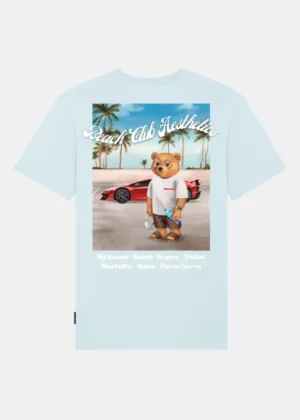 Baron Filou cxxi poster backprint t-shirt sky blue