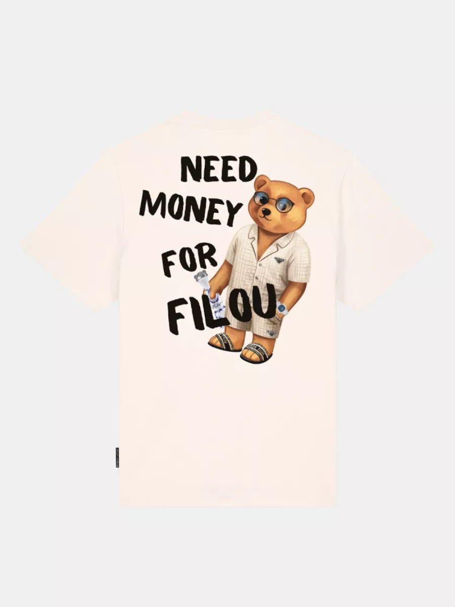 Baron Filou oversized backprint need money pearl white