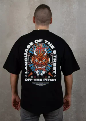 OFF THE PITCH dragon oversized tee 998 black