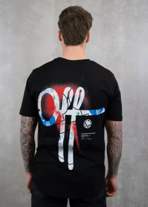 OFF THE PITCH ornament slim fit tee 998 black