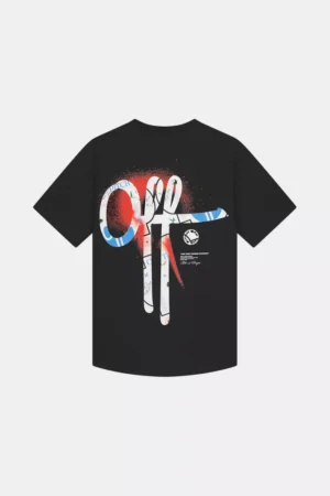 OFF THE PITCH ornament slim fit tee 998 black