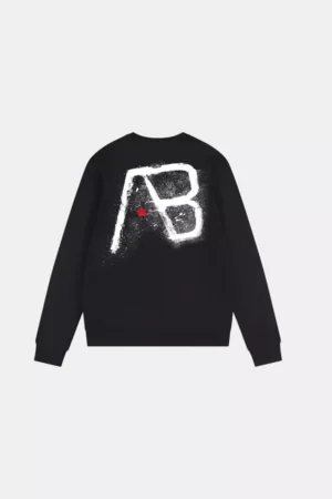 AB Lifestyle canvas crewneck with print jet black