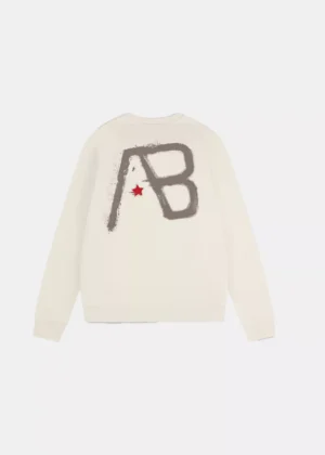 AB Lifestyle canvas crewneck with print white swan