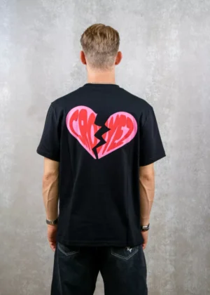 Croyez broken puffed heart t-shirt black/red