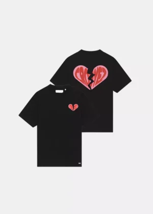 Croyez broken puffed heart t-shirt black/red