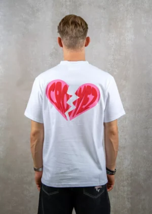 Croyez broken puffed heart t-shirt white/red