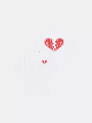 Croyez broken puffed heart t-shirt white/red