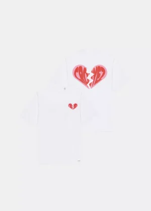 Croyez broken puffed heart t-shirt white/red