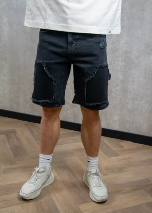 Croyez carpenter denim shorts black