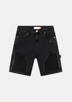 Croyez carpenter denim shorts black