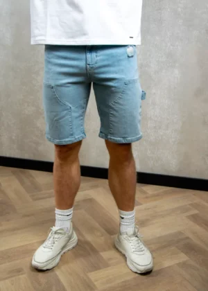 Croyez carpenter denim shorts light blue