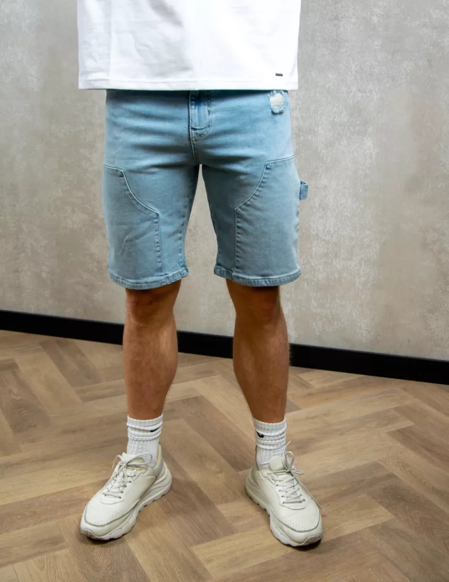 Croyez carpenter denim shorts light blue