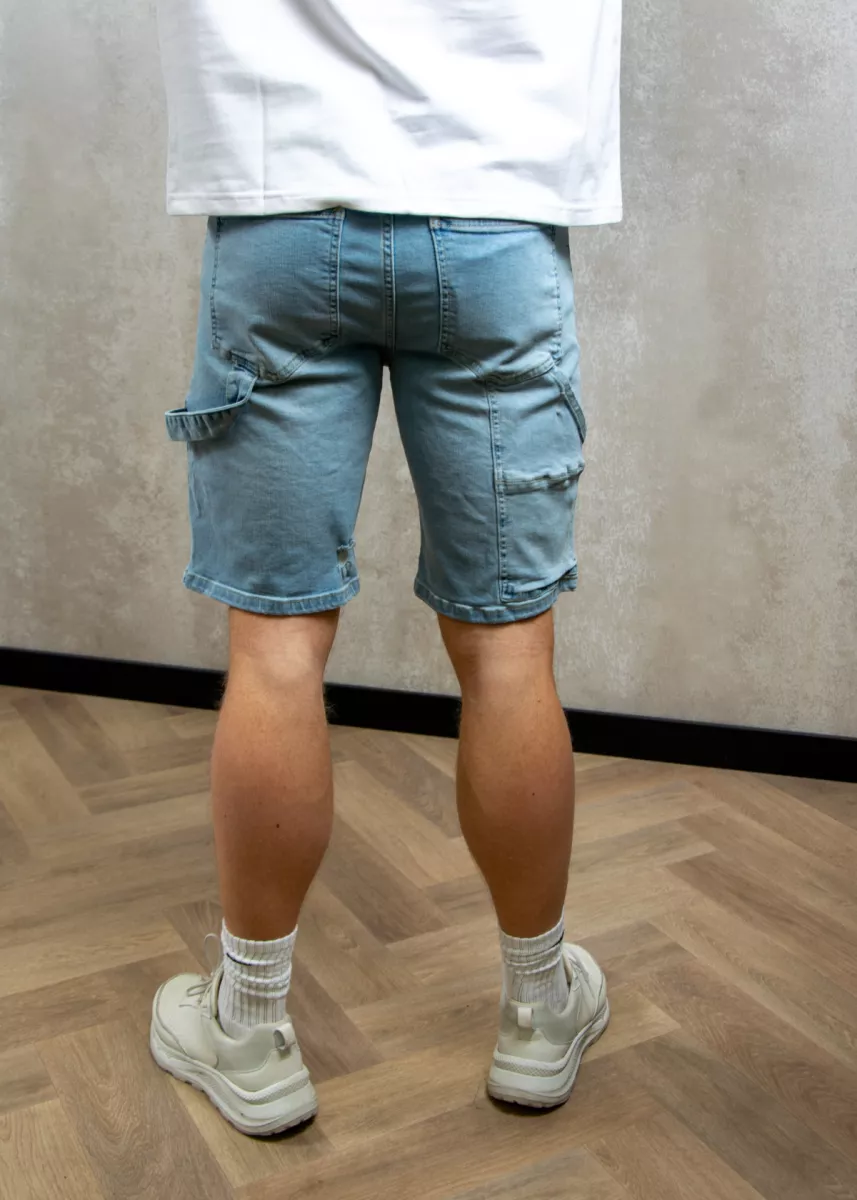 Croyez carpenter denim shorts light blue