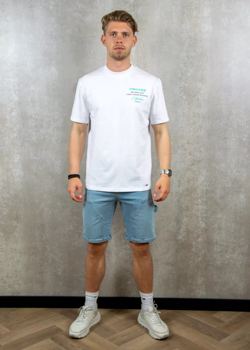 Croyez carpenter denim shorts light blue