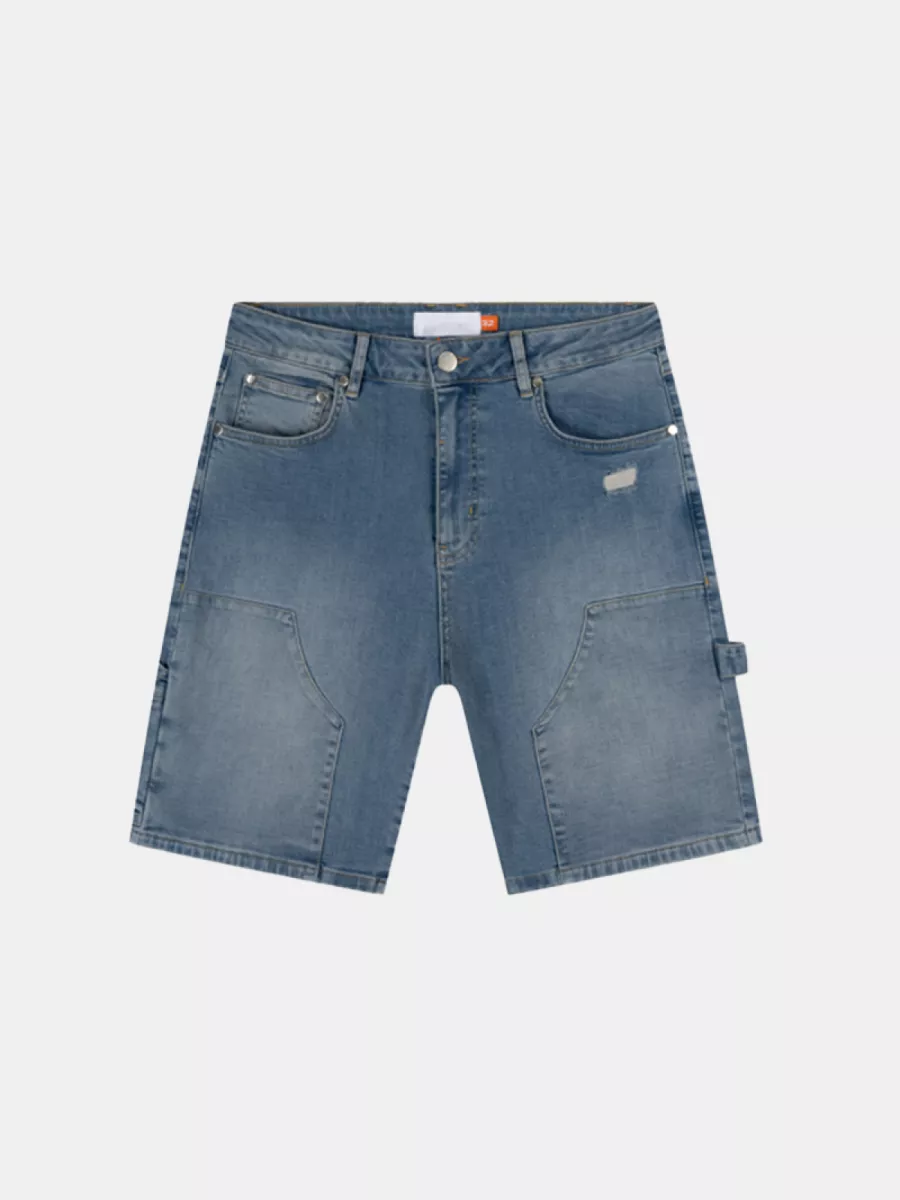 Croyez carpenter denim shorts light blue