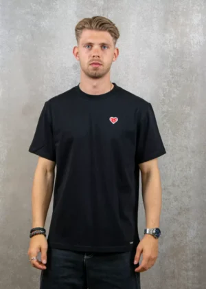Croyez felt heart t-shirt black/red