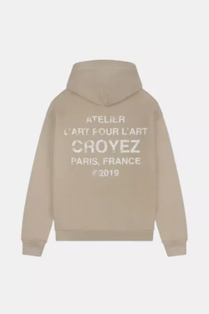 Croyez gallery grunge hoodie beige/white