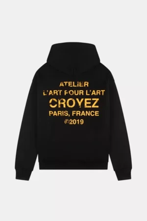 Croyez gallery grunge hoodie black / yellow