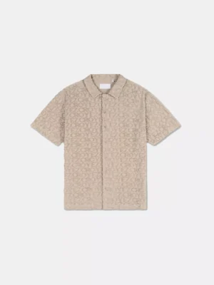 Croyez monogram towelling shirt stone