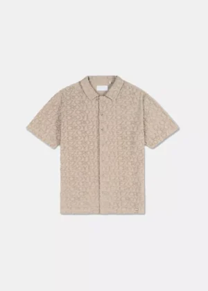 Croyez monogram towelling shirt stone