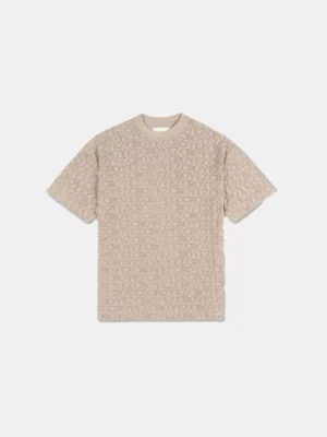 Croyez monogram towelling t-shirt cr stone