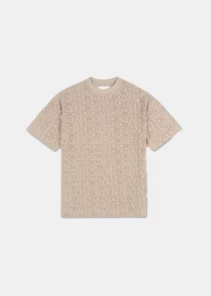 Croyez monogram towelling t-shirt cr stone