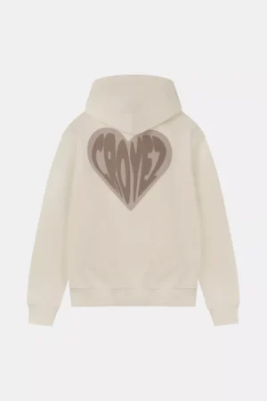 Croyez puffed heart hoodie off-white/beige