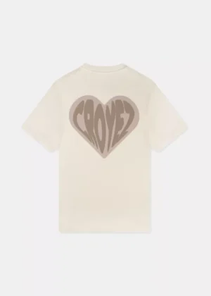 Croyez puffed heart t-shirt off-white/beige