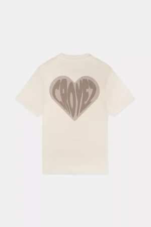 Croyez puffed heart t-shirt off-white/beige