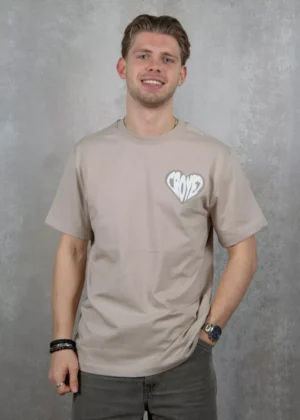 Croyez puffed heart t-shirt sand