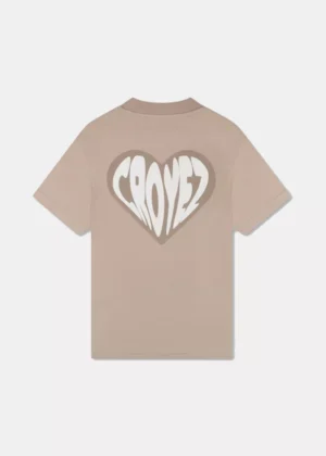 Croyez puffed heart t-shirt sand