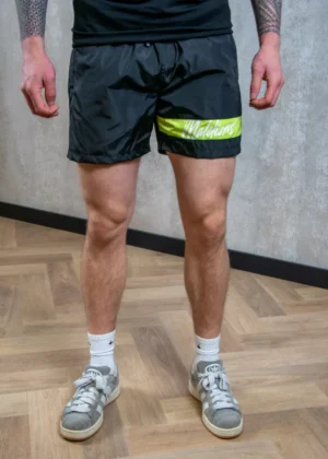 Malelions captain swim shorts black/bright green