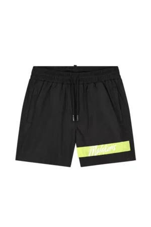 Malelions captain swim shorts black/bright green