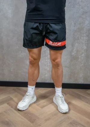 Malelions captain swim shorts black/coral